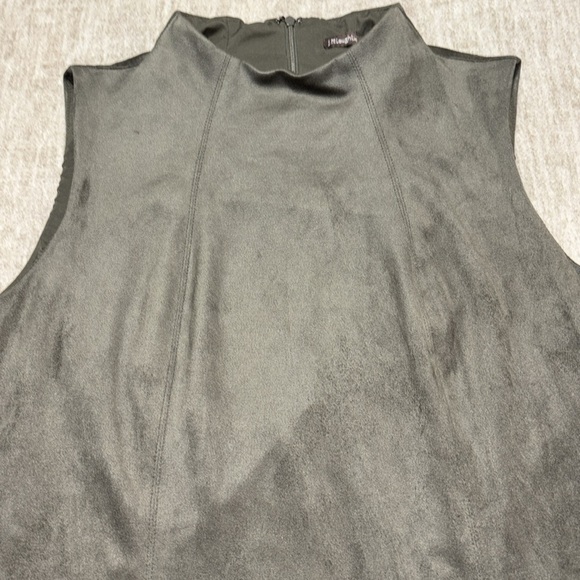 Large J.McLaughlin sheath Delmar faux suede fitted dress olive green women's - Picture 2 of 6